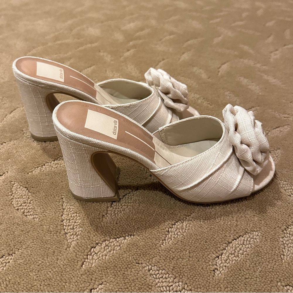 Dolce Vita Linen Block Heel Sandals